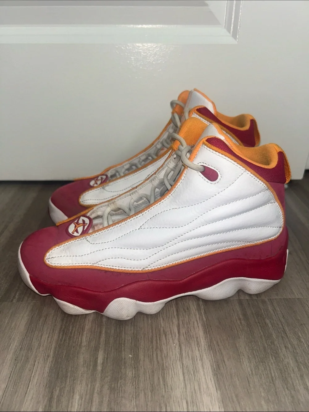 ♻️ Jordan Pro Strong White Cardinal Red Vivid Orange